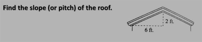 Help me find the slope of the roof plss​-example-1