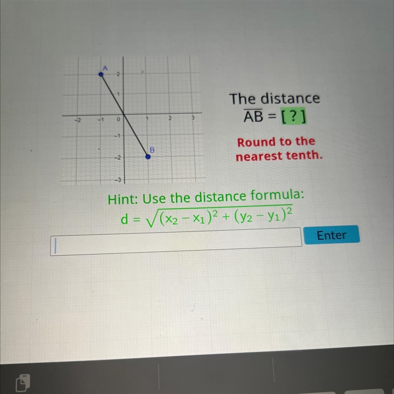 The distance AB=[?] please help!-example-1