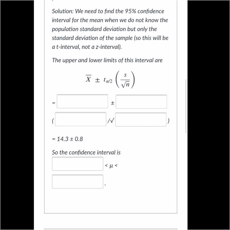 On this problem, the answer has been worked out, but you must fill in the blanks in-example-1