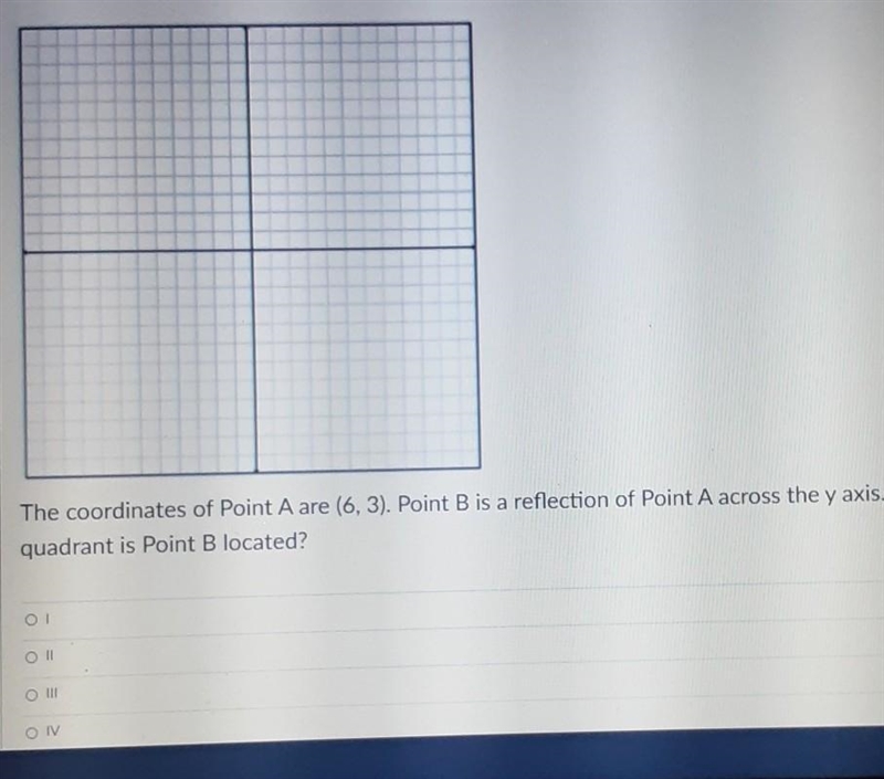 The coordinates of Point A are (6,3). Point B is a reflection of Point A across the-example-1