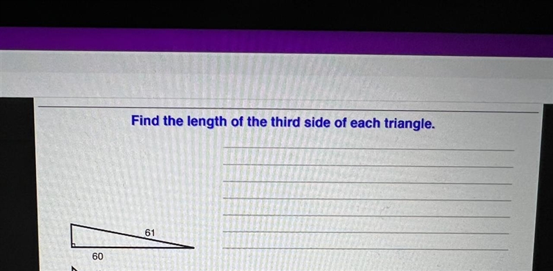 Find the length of the third side of each triangle.-example-1