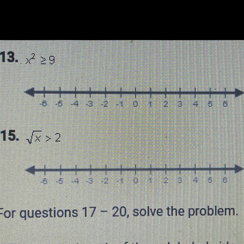 Question 15 only, I inserted a picture. Please show your work. graph the solution-example-1