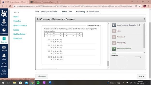 A relation consists of the following points. Identify the domain and range of the-example-1