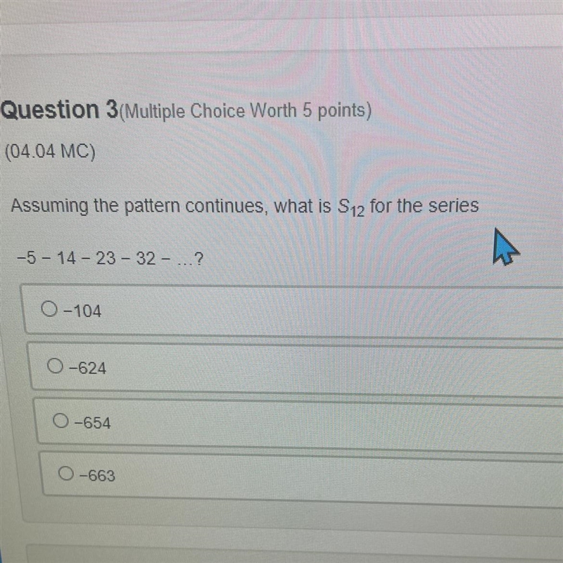 Assuming the pattern continues, what is s12 for the series -5-14-23-32-...?-example-1