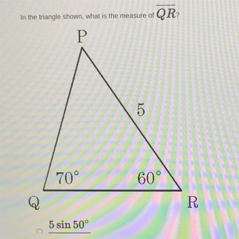 In the triangle shown, what is the measure of QR?-example-1