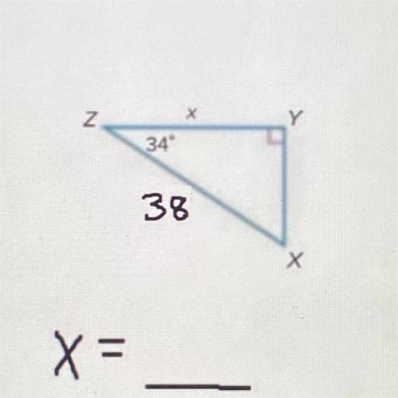 Find side x. Round to the nearest tenth.-example-1