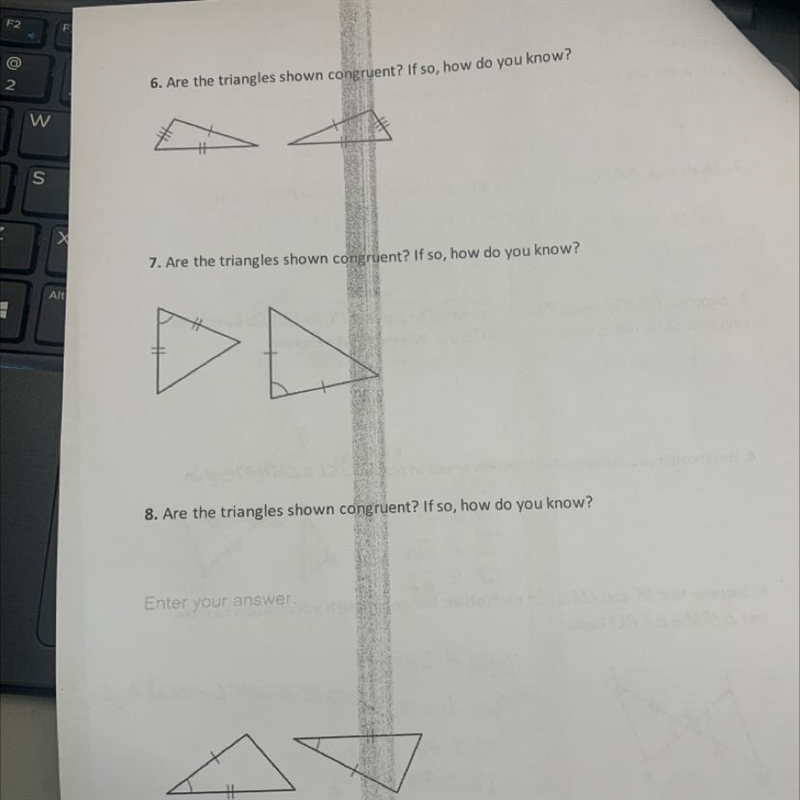 Are the triangles shown congruent? If so, how do you know?-example-1