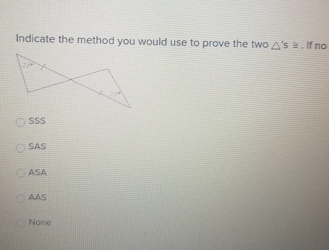 Indicate the method you would use to prove the two 's . If no method applies, enter-example-1