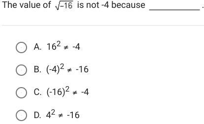 The value of √(6) is not -4 because ______.-example-1