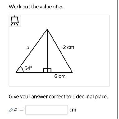 Help me with this please asap!! Work out the value of x.-example-1