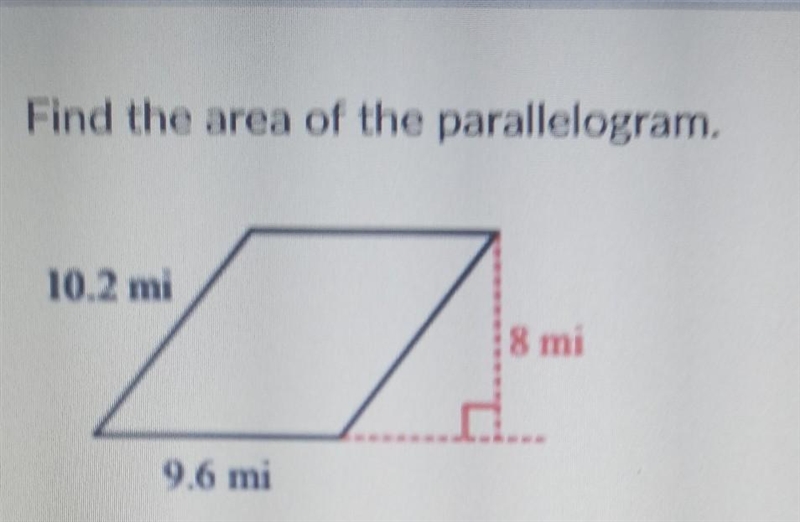 Find the area of the parallelogram please.​-example-1