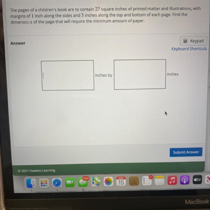 Find the dimensions of the page that will require the minimum amount of paper-example-1