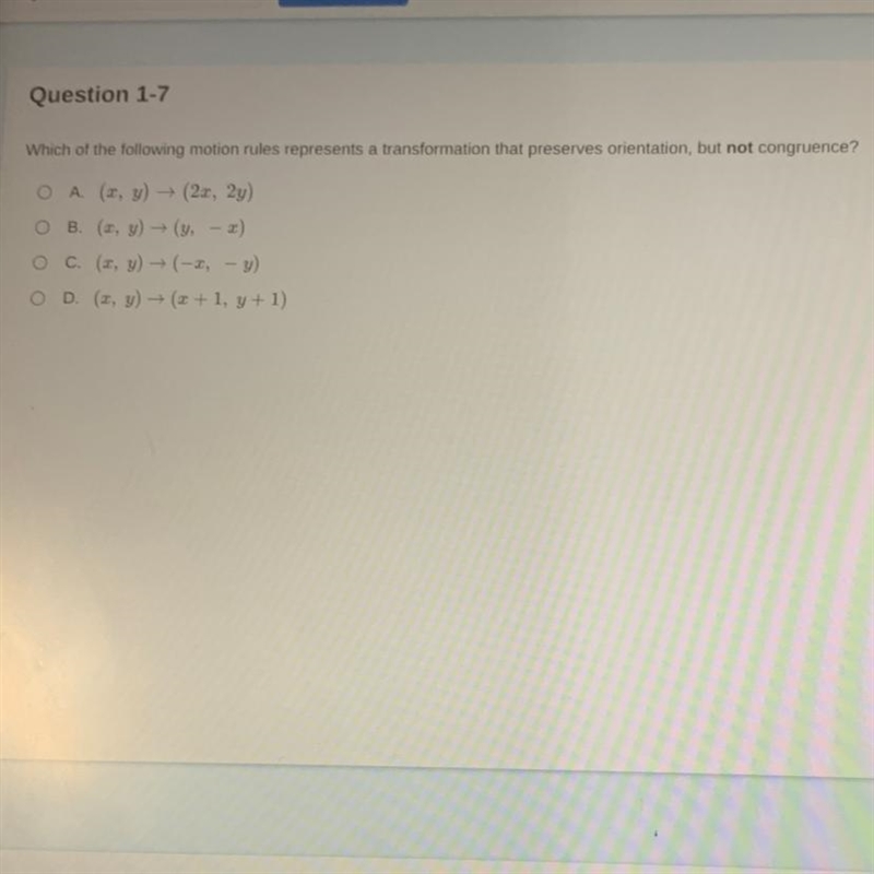 Which of the following motion rules represents a transformation that preserves orientation-example-1