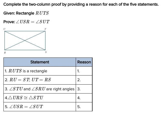 Complete the two-column proof by providing a reason for each of the five statements-example-1