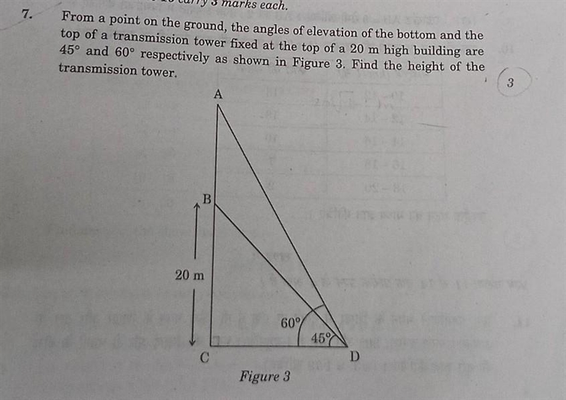 7. From a point on the ground, the angles of elevation of the bottom and the top of-example-1