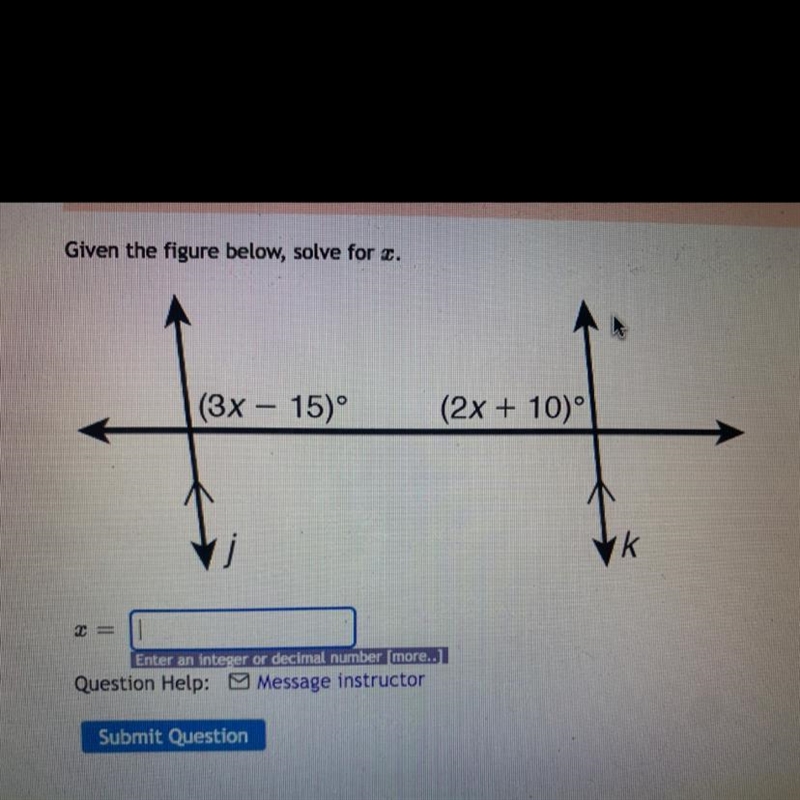 Given the figure below solve for X-example-1