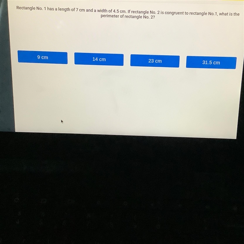 Rectangle No. 1 has a length of 7 cm and a width of 4.5 cm. If rectangle No. 2 is-example-1