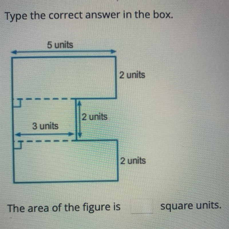 The area of the figure is __ square units.-example-1