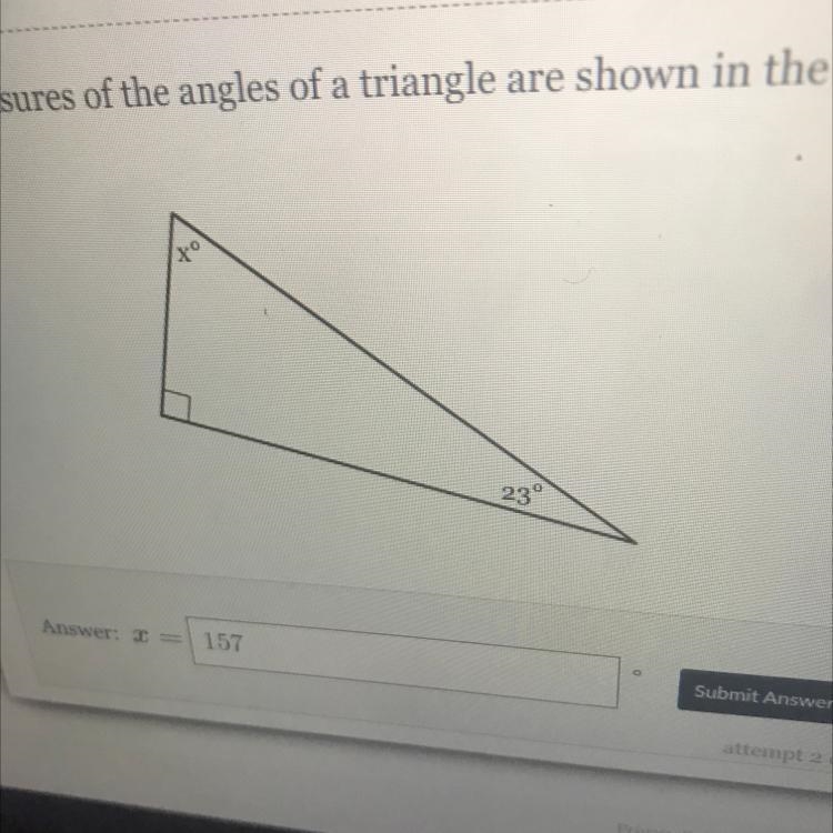 The measure of the angles are shown in the figure below solve for x-example-1