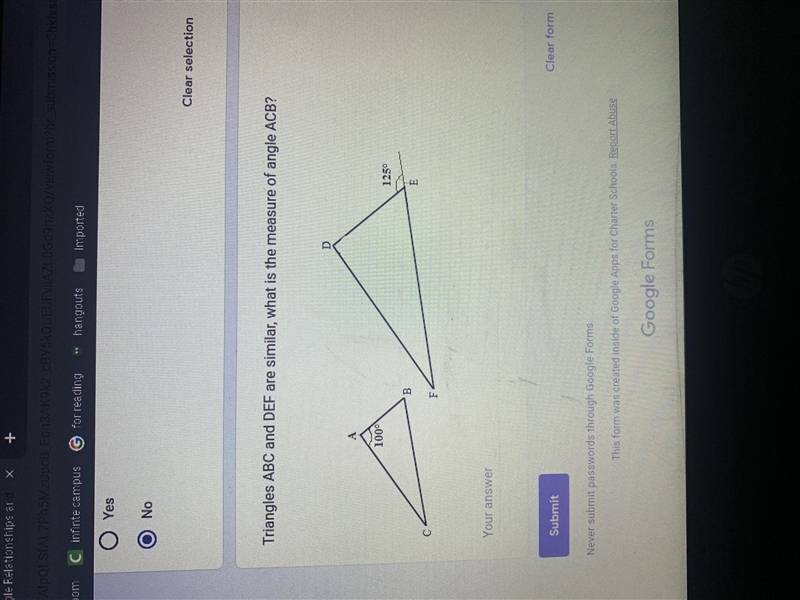 Triangles ABC and DEF are similar what is the measure of angle ACB-example-1