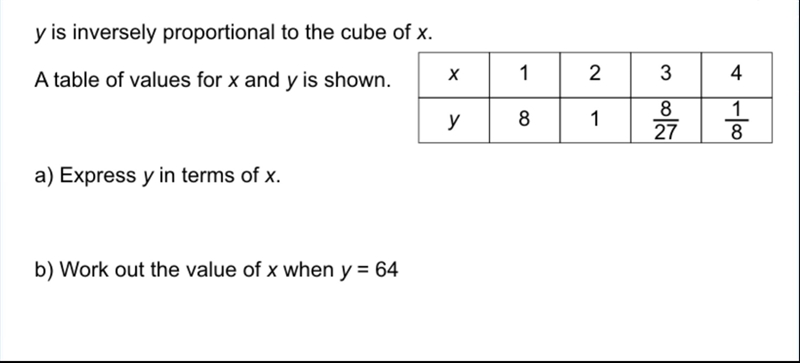 Can someone please help answer the questions attached - it's on inverse proportion-example-1