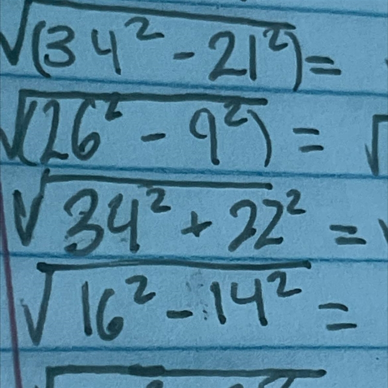 The square root of 16 to the second power -14 to the second power-example-1