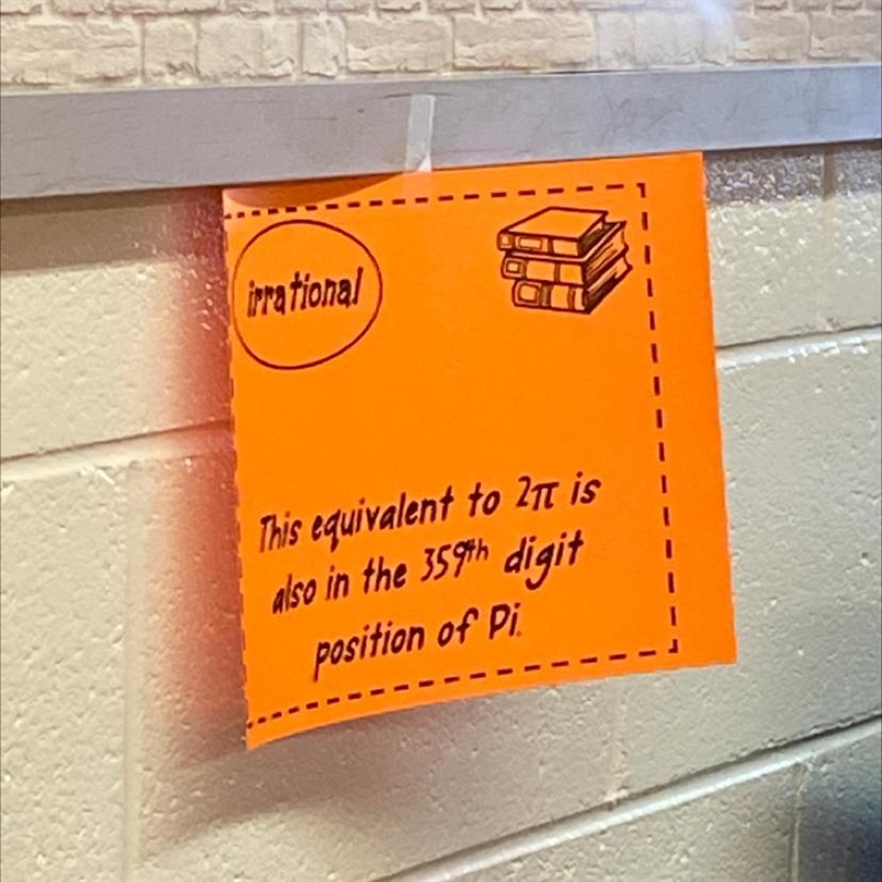 Irrational This equivalent to 27 is also in the 359th digit position of Pi F-example-1