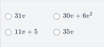 Which expression is equivalent to the expression below? 5(6v)+5v-example-1