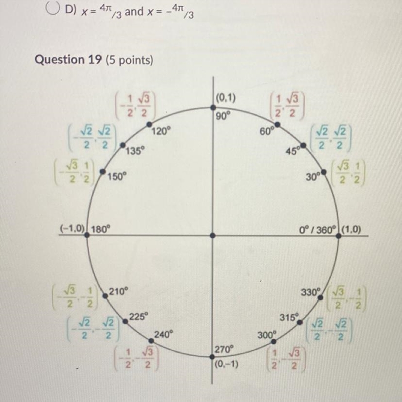 Using the unit circle, determine the value of sin(-240°).-example-1