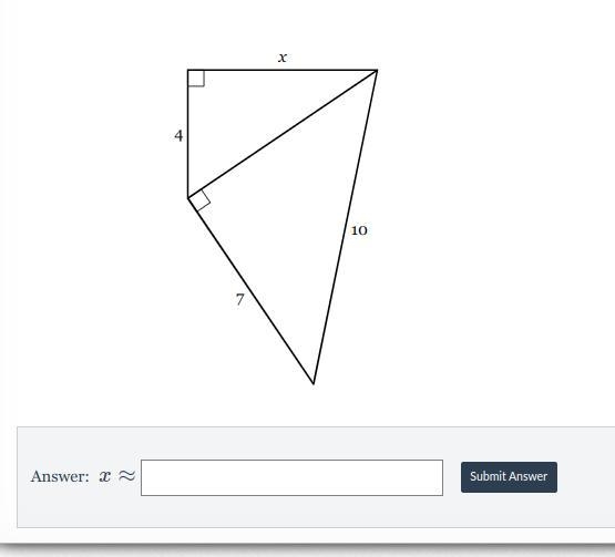 Solve for x to the nearest tenth!!!!-example-1