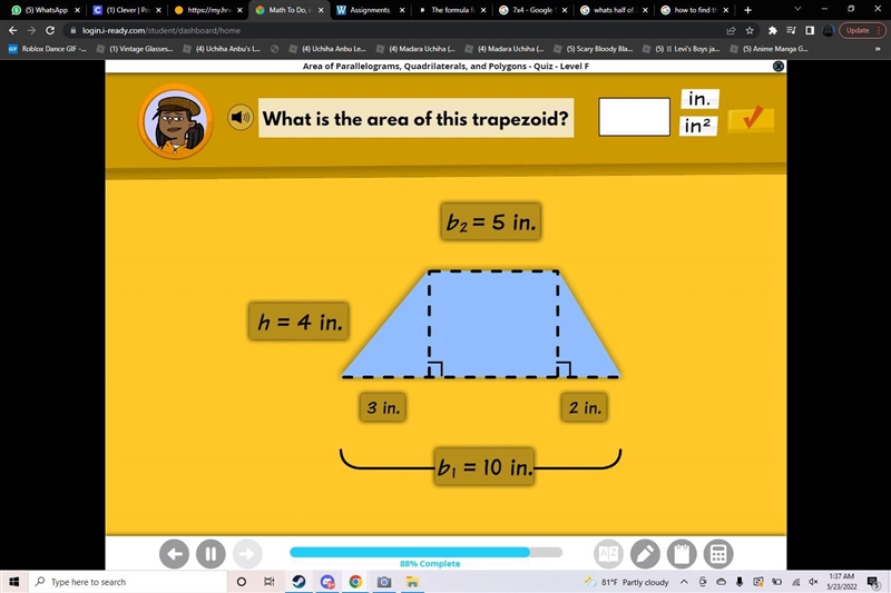 Whats the area of the trapezoid-example-1