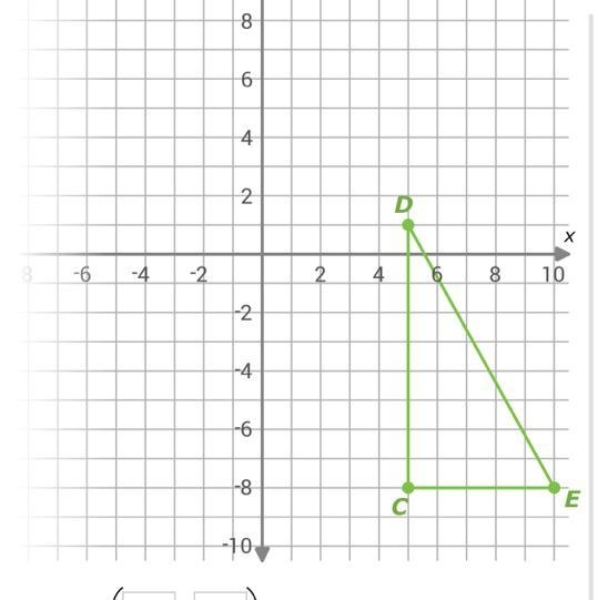 Write the coordinates of the vertices after a translation 3 units up. C= D= E=-example-1