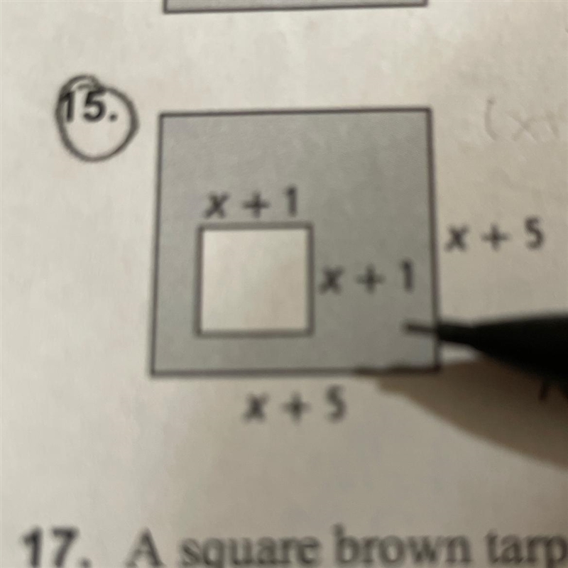 Find an expression for the area of each shade region,write your answer in standard-example-1