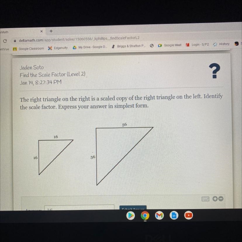 The right triangle on the right is a scaled copy of the right triangle on the left-example-1