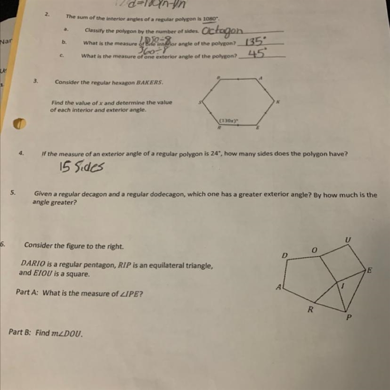 5. Given a regular decagon and a regular dodecagon, which one has a greater exterior-example-1