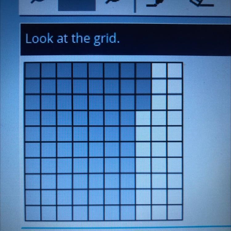 Which is the portion of the grid that is shaded? A. 73% B. 7.3% C. 0.73% D. 0.073% E-example-1