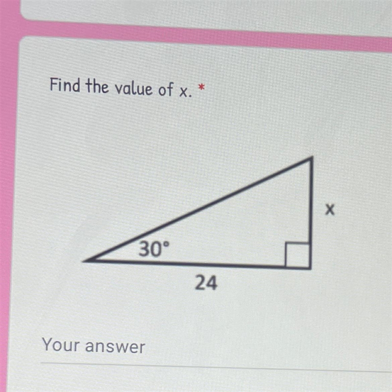 Find the value of x. х 30° 24-example-1