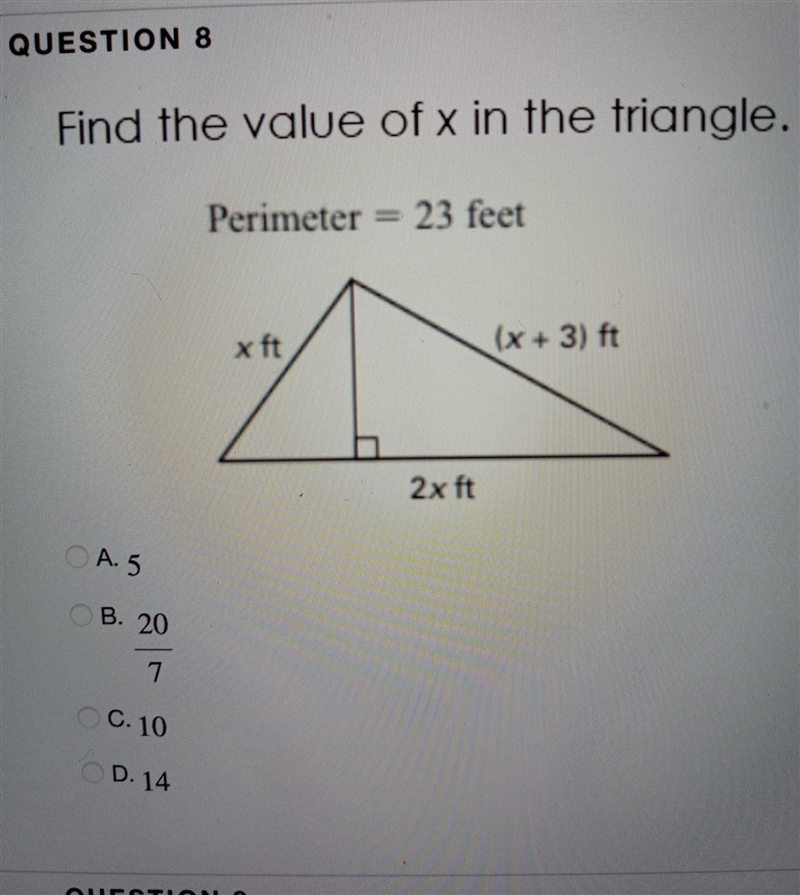 Find the value x in the triangle​-example-1