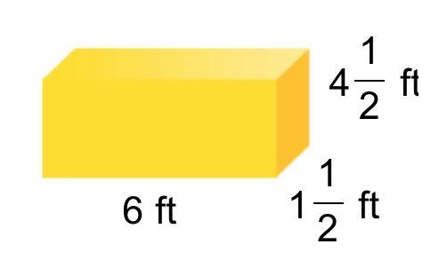 Find the volume of the rectangular prism below V = L * W * H-example-1