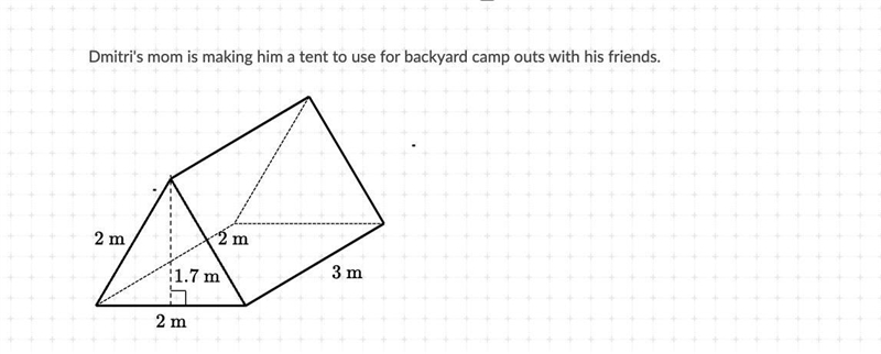 How much material will Dmitri's mom need for the tent, including the floor?-example-1