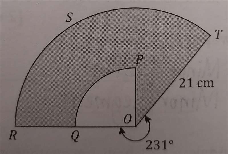 Please help me( ´人` ) The following diagram shows a quadrant OPQ in the sector ORST-example-1