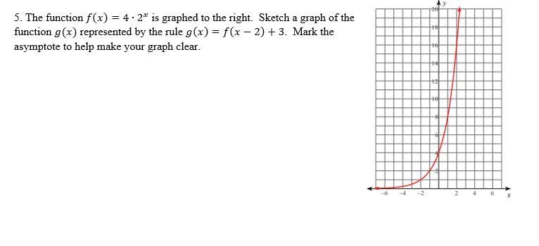 The function f(x)=4∙2^x is graphed to the right. Sketch a graph of the function g-example-1