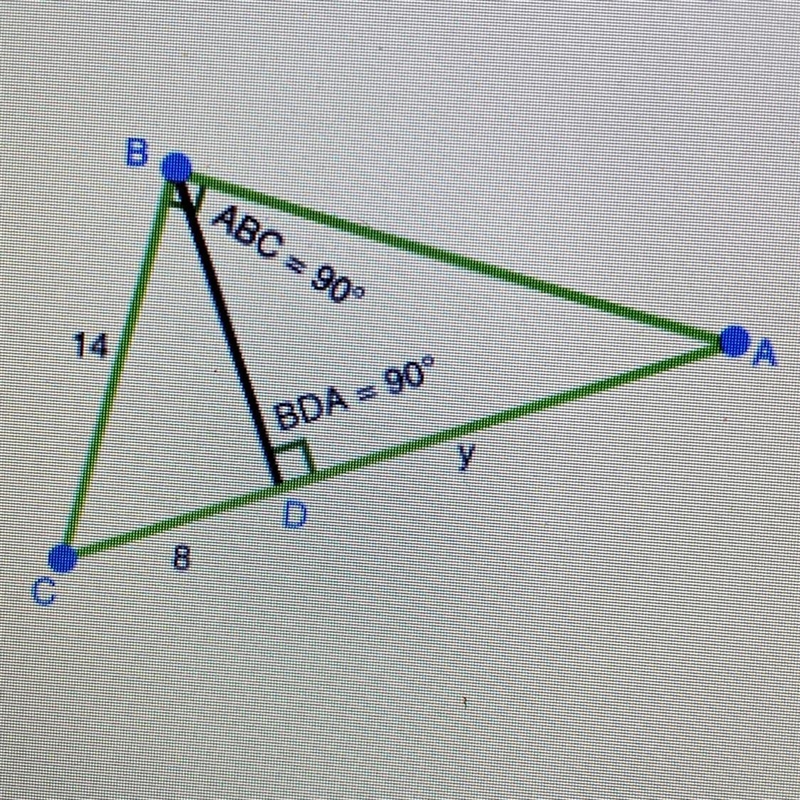 What is the value of y? 17.5ft 12.5ft 11.6ft 16.5ft-example-1