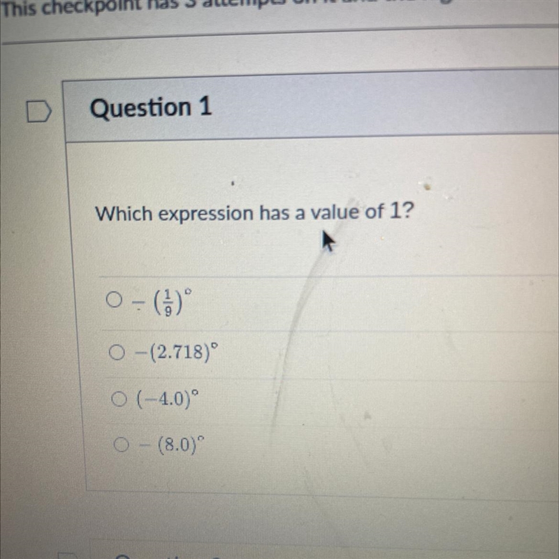 Which expression has a value of one-example-1