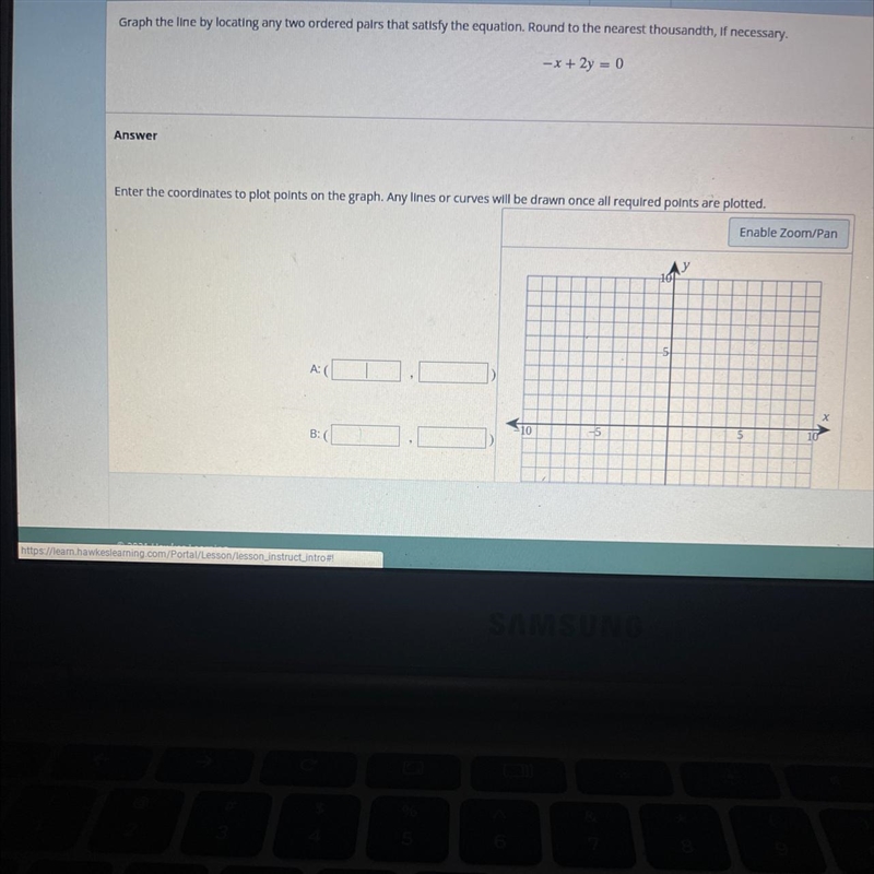 Graph the line by locating ant tow order of pairs-example-1