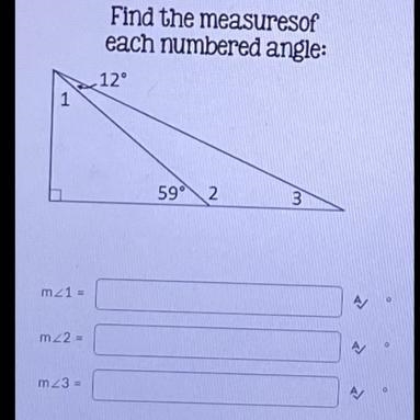 Find the measures of each numbered angle:-example-1