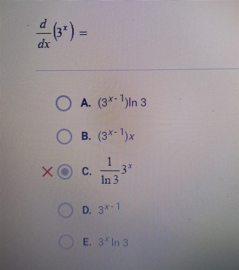 D/dx 3^x= Find the derivative ​-example-1