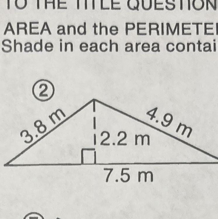 What’s the area and the perimeter and of the triangle?-example-1