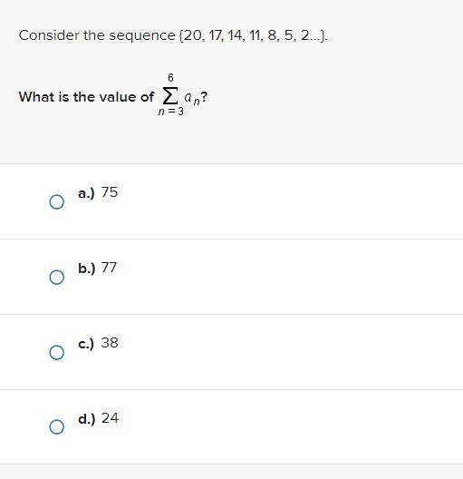 Please help! Consider the sequence {20, 17, 14, 11, 8, 5, 2...}.-example-1