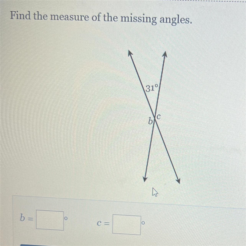 Find the measure of the missing angle-example-1